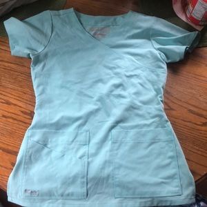 Greats anatomy aqua blue scrub top size xs